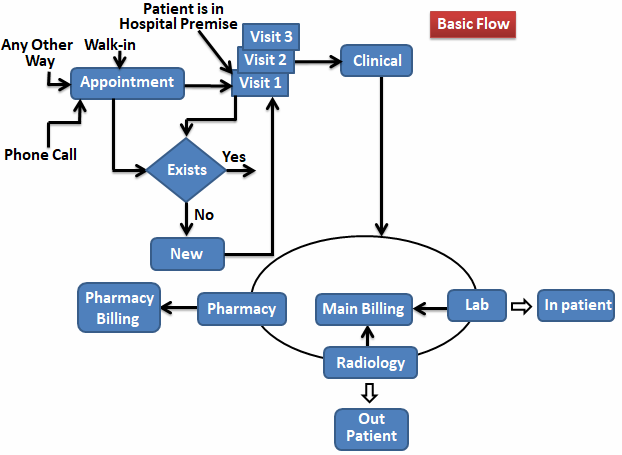 Patient journey process flow diagram